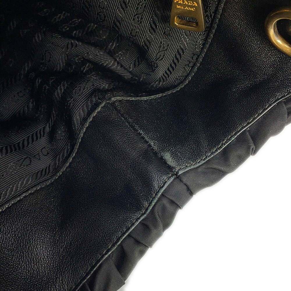 Prada Gathered Nylon Tote Bag BN2346 PRADA 2-Way Black - Picture 10 of 16